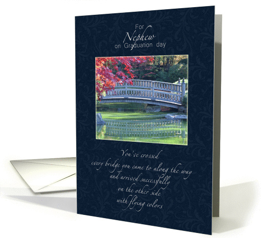 Nephew Graduation Congratulations - Water Under the Bridge card