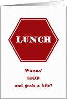 Lunch Invitation - Coffee Stop Sign card
