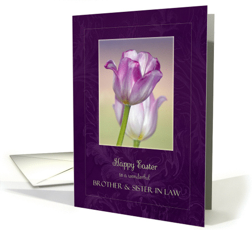 Easter for Brother and Sister in Law ~ Pink Ribbon Tulips card