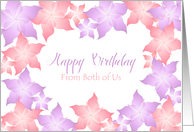 Birthday From Both of Us ~ Pink and Purple Flowers card