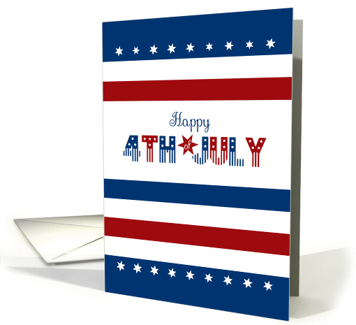 4th of July ~ Red, White and Blue Stars and Stripes card (1252336)