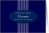 Congratulations Employee of the Month December - White Stripes card