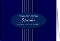 Congratulations Employee of the Month September - White Stripes card