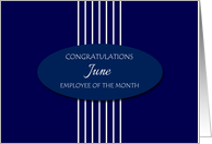 Congratulations Employee of the Month June - White Stripes card