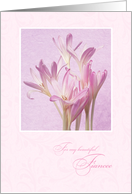 Birthday for Fiancee ~ Soft Pink Flowers card