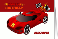 Custom Race Car 3rd Birthday card