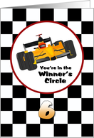 Happy 6th Birthday Race Car Winner’s Circle card