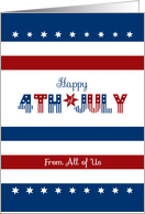 4th of July From All of Us Stars and Stripes card