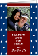 4th of July From Both of Us Stars Custom Photo card