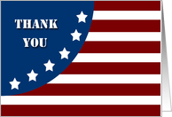 Thank You Patriotic Red White and Blue Stars and Stripes Blank Note card