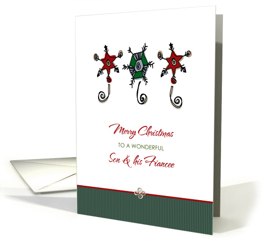 Christmas for Son and Fiancee Whimsical Ornaments card (1298988)