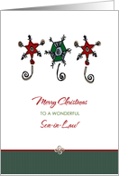 Christmas for Son in Law Whimsical Ornaments card