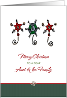 Christmas for Aunt and Family Whimsical Ornaments card