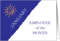 Employee of the Month January Sunshine card