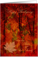 Thanksgiving for Sister and Family Autumn Foliage card