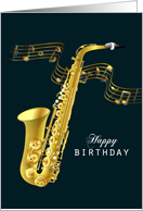 Saxophone Music Birthday card