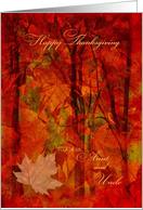 Thanksgiving for Aunt and Uncle Autumn Foliage card