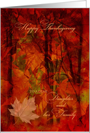Thanksgiving for Daughter and Family Autumn Foliage card