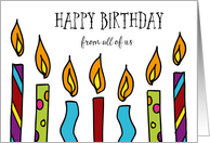 Happy Birthday From All of Us Whimsical Candles card