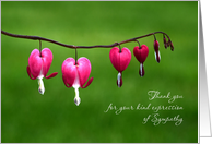 Sympathy Thank You Bleeding Hearts card