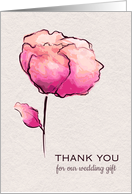 Thank You for the Wedding Gift Watercolor Flower card