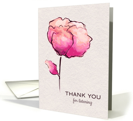 Thank You for Listening Watercolor Flower card (1376720)