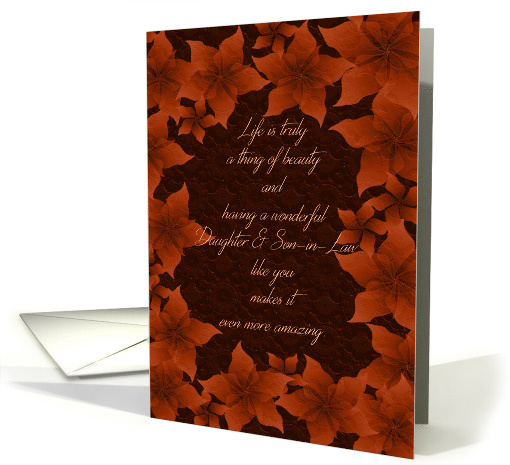 Thanksgiving for Daughter and Son in Law - Fall Floral card (1441896)