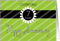 Employee Anniversary 7 Years - Vibrant Green Stripes card