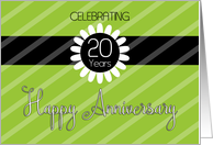 Employee Anniversary 20 Years - Vibrant Green Stripes card