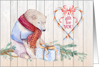 Money Enclosed Christmas Polar Bear with Gift card