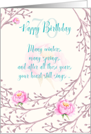 Happy 70th Birthday for Female Twigs and Flowers card