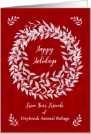Happy Holidays from Business Custom Business Name Pomegranate Wreath card