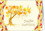 Thanksgiving for Daughter and Family Give Thanks Autumn Tree card