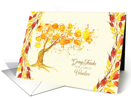 Happy Thanksgiving for Volunteer Give Thanks Autumn Tree... (1486296)
