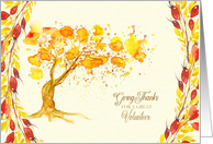 Happy Thanksgiving for Volunteer Give Thanks Autumn Tree and Berries card