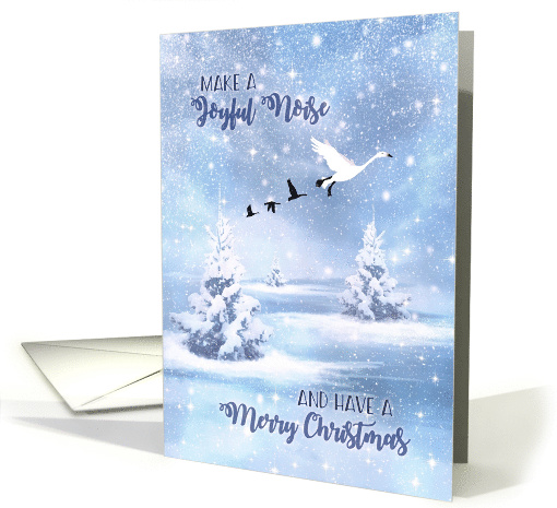 Make a Joyful Noise Christmas Snow Geese Winter Scene card (1488364)
