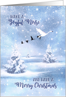Make a Joyful Noise Christmas Snow Geese Winter Scene card
