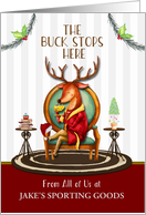 Business Holiday Custom The Buck Stops Here Reindeer card