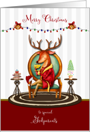 Christmas for Godparents The Buck Stops Here Holiday Reindeer card