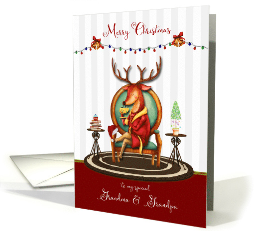 Christmas for Grandma and Grandpa The Buck Stops Here Reindeer card