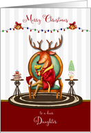 Christmas for Daughter The Buck Stops Here Holiday Reindeer card