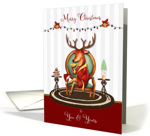 Merry Christmas The Buck Stops Here Holiday Reindeer card (1492798)