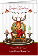 Business Custom Season’s Greetings for Customers The Buck Stops Here card