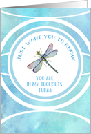 Watercolor Dragonfly Thinking of You card