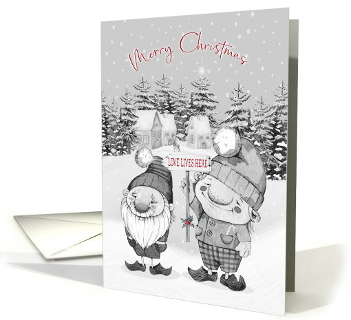 Merry Christmas Love Lives Here Fairy Gnomes card (1549446)