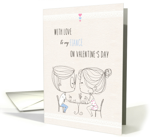 Valentine's Day for Fiance with Love Cute Couple card (1551132)