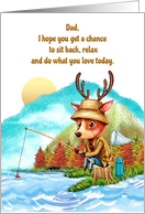 Happy Father’s for Dad Whimsical Deer Fishing card