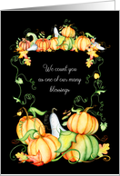 Thanksgiving Blessings Pumpkins Gourds and Leaves card