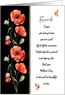 Happy Mother’s Day for Friend Poppies and Butterflies card