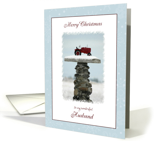 Christmas For Husband ~ Red Tractor in the Snow card (867917)